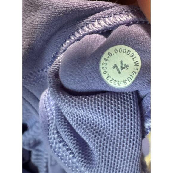 Lululemon Womens Sz 14 Scoop Neck Yoga Tank Top Grid Texture Dark Lavender - Picture 7 of 8